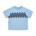 Afbeelding laden in galerijweergave, Mitch & Son T-shirt met zigzagprint Wallace Blauw - foto 1