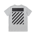 Afbeelding laden in galerijweergave, L/AB Off-White t-shirt jongens Diag Heather Grey, achterkant