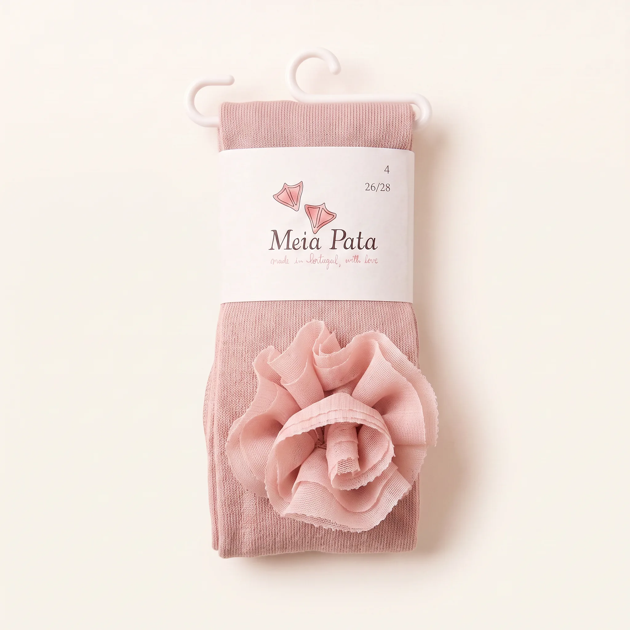 Oudroze Meia Pata maillot voor meisjes met tule bloem aan de zijkant