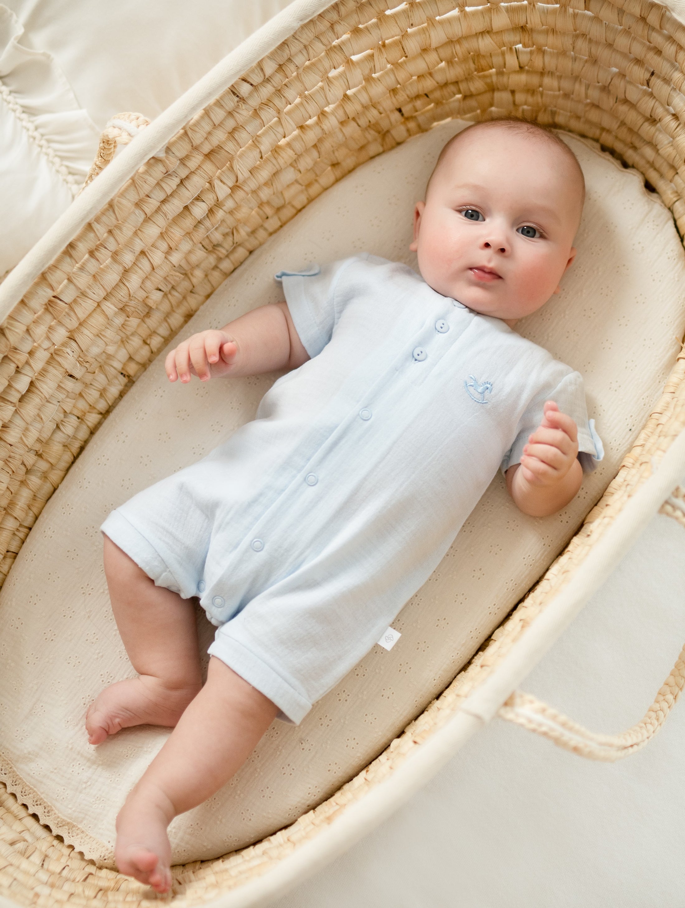 Sofija boxpak baby jongens Fabio Babyblauw — achteraanzicht