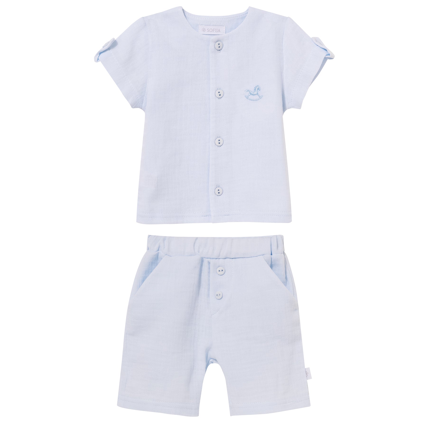 Sofija 2-delige set baby jongens Fabio Babyblauw — setfoto