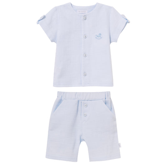 Sofija 2-delige set baby jongens Fabio Babyblauw — setfoto