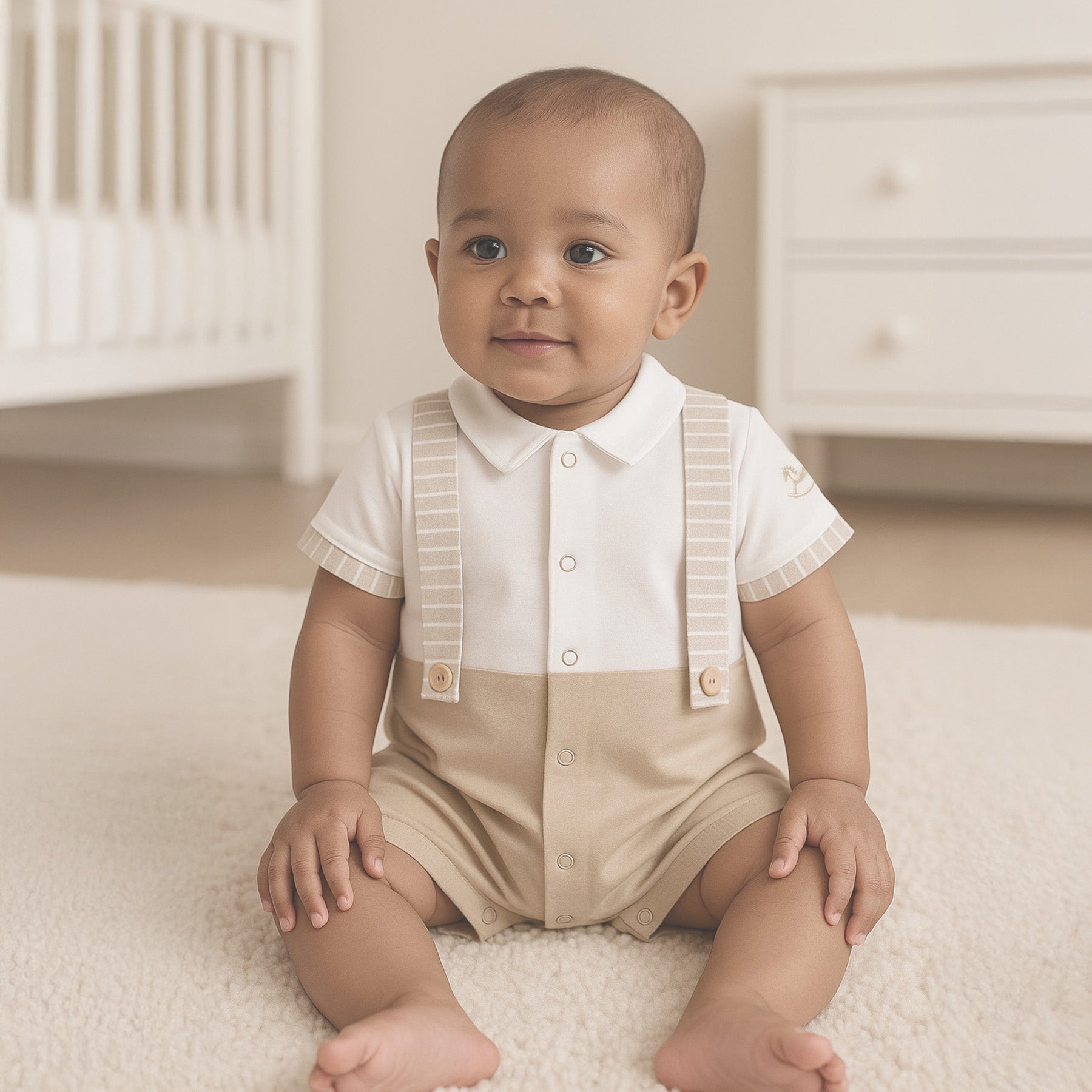 Sofija boxpak baby Jake Beige/Wit — achteraanzicht