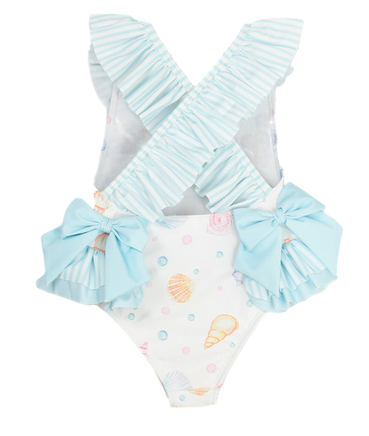 Meia Pata meisjes badpak Barbados Seashells met zomerse schelpenprint en comfortabele pasvorm