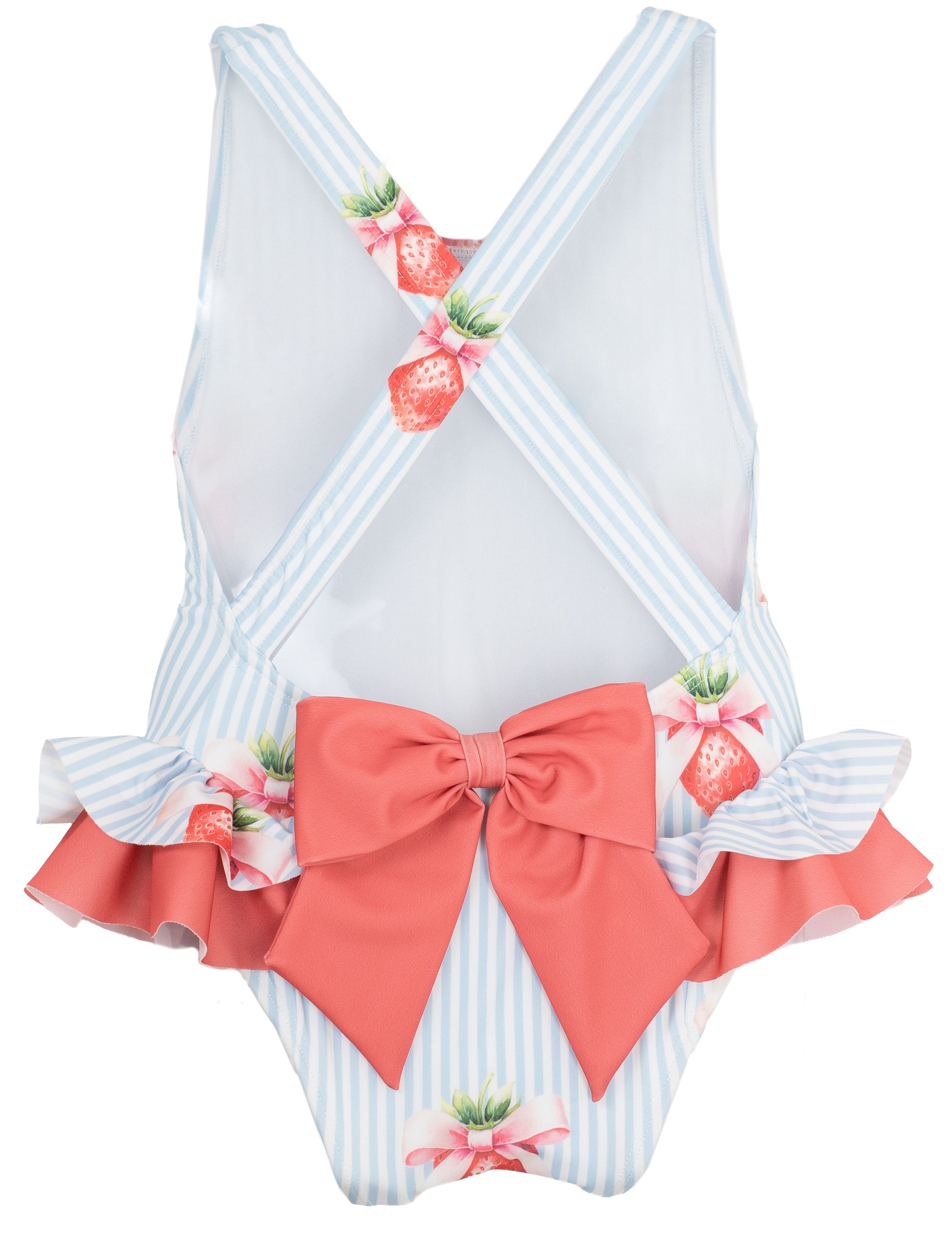 Meia Pata badpak meisjes Bahamas Strawberries met aardbeienprint — achteraanzicht