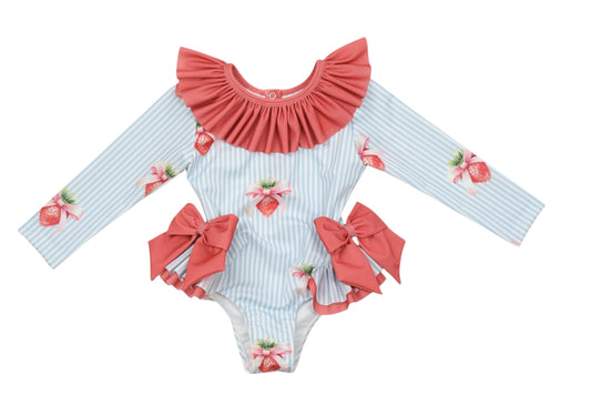 Meia Pata meisjes badpak Jamaica Strawberries met vrolijke aardbeienprint en comfortabele pasvorm