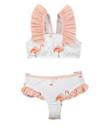 Afbeelding laden in galerijweergave, Meia Pata bikini meisjes Flamingo met flamingoprint — vooraanzicht
