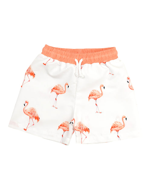 Meia Pata jongens zwembroek Flamingos met vrolijke flamingoprint en comfortabele pasvorm