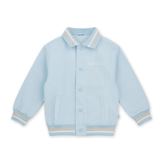 SANTIAGO Twill Bomber Jacket - Sky Blue