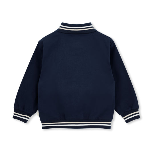 SANTIAGO Twill Bomber Jacket - Dark Navy