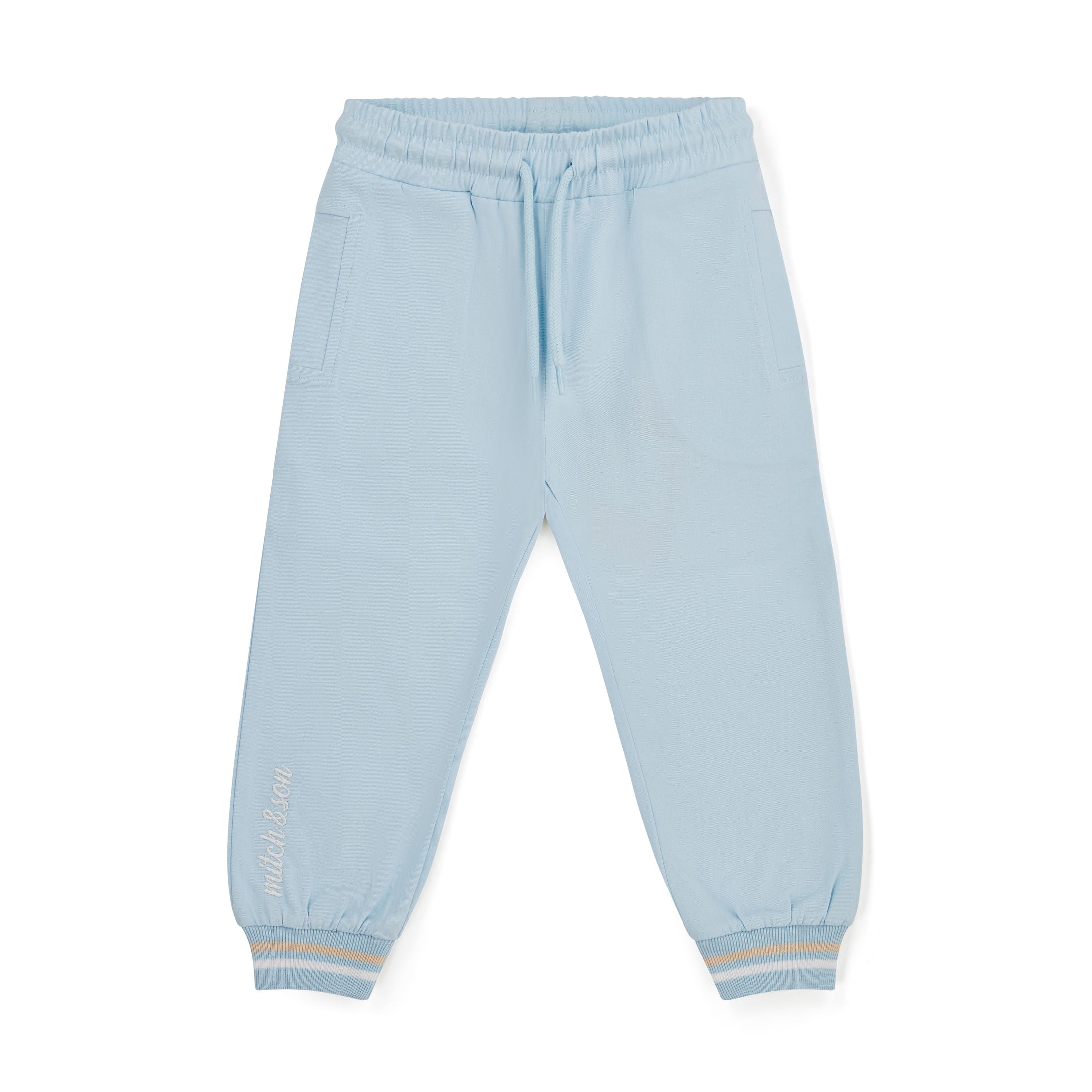 SULLIVAN Twill Elasticated Trousers - Sky Blue