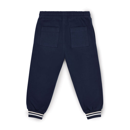 SULLIVAN Twill Elasticated Trousers - Dark Navy