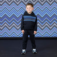 Afbeelding laden in galerijweergave, Mitch & Son joggingpak met capuchon en zigzagprint Watson Zwart
