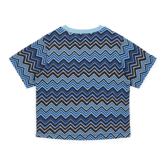 Mitch & Son T-shirt met zigzagprint Weston Blauw - foto 2