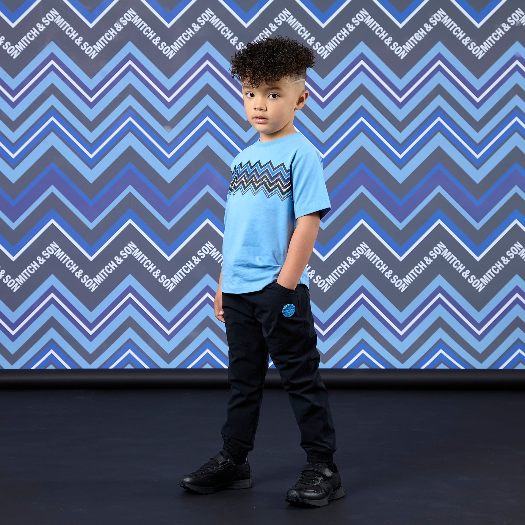 Mitch & Son nylon broek Waleed Zwart