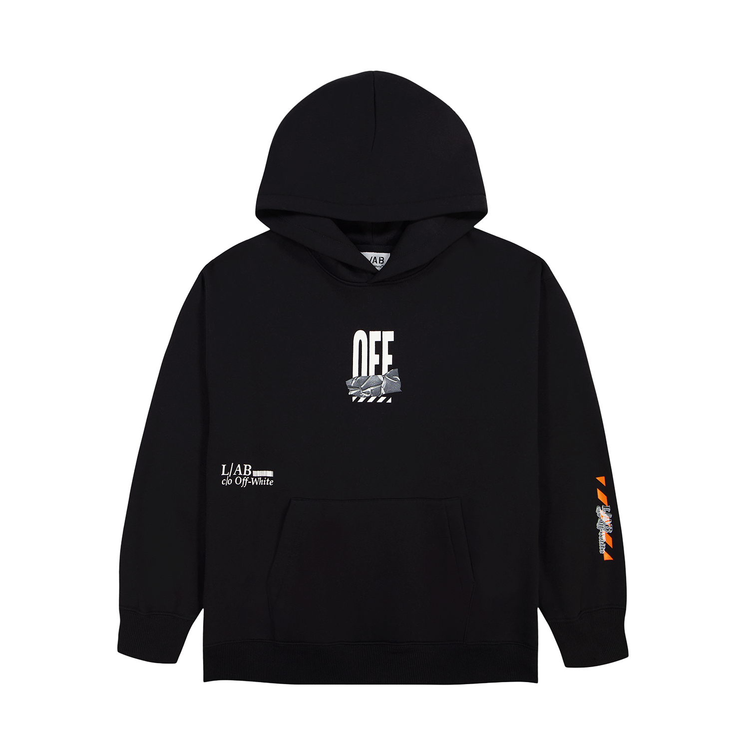 L/AB Off-White hoody jongens Off Active Duct Tape Black, voorkant
