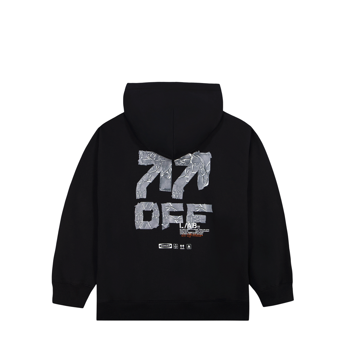 L/AB Off-White hoody jongens Off Active Duct Tape Black, achterkant