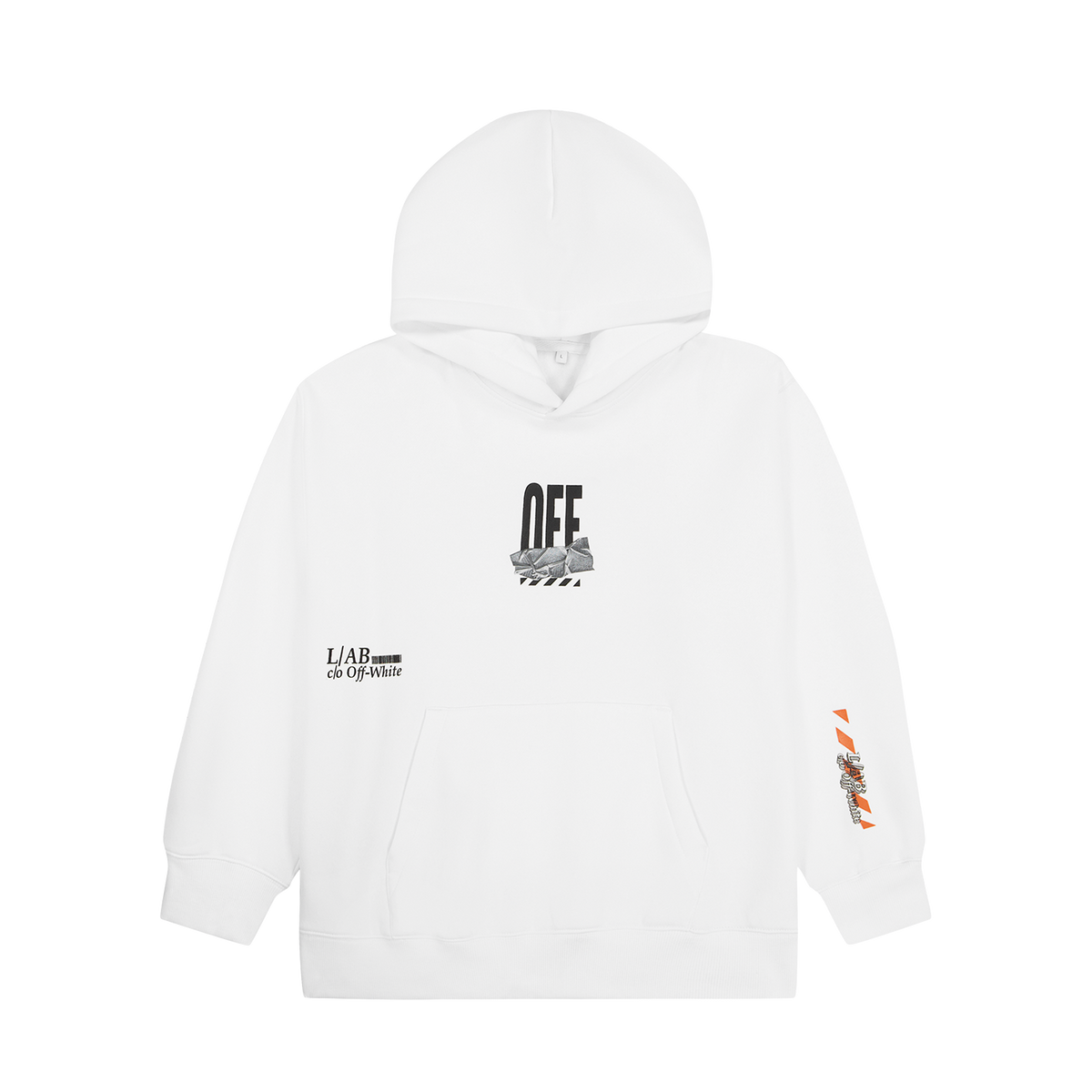 L/AB Off-White hoody jongens Off Active Duct Tape White, voorkant