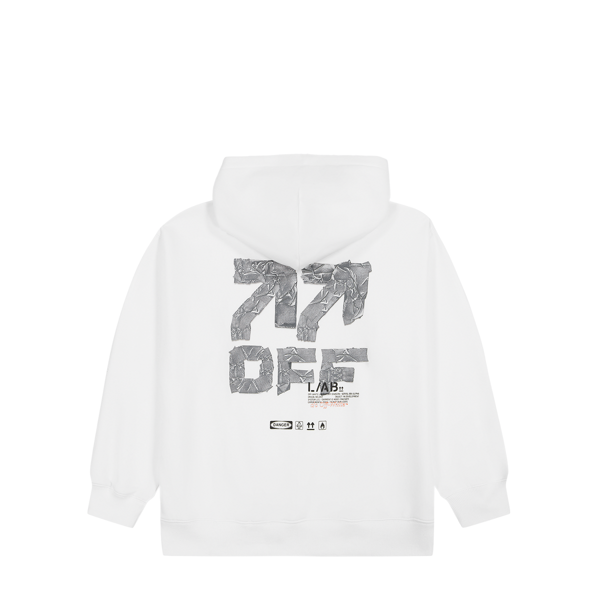 L/AB Off-White hoody jongens Off Active Duct Tape White, achterkant