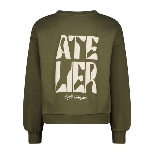 Raizzed sweater meisjes Sabine Dark moss
