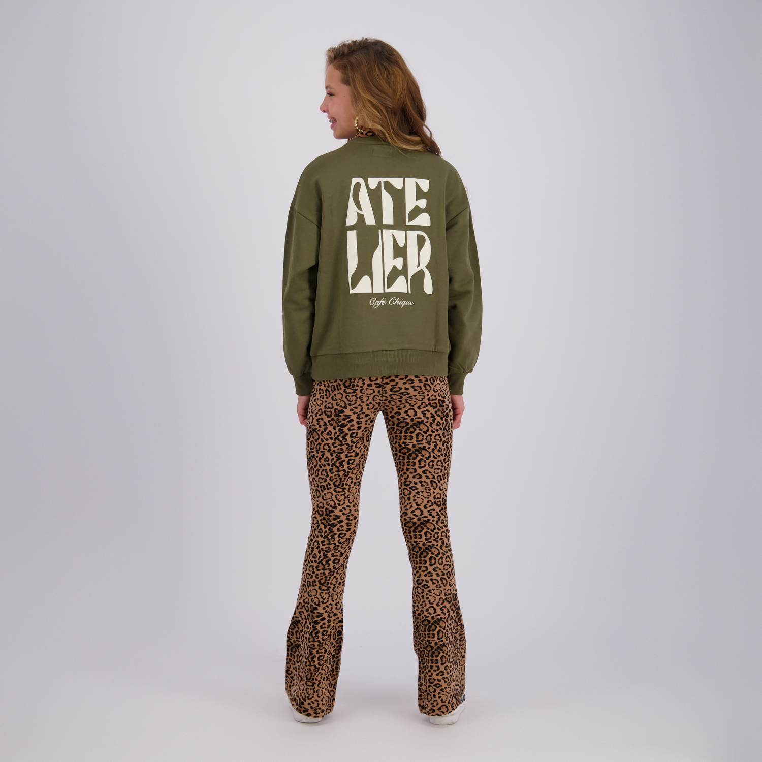 Raizzed sweater meisjes Sabine Dark moss