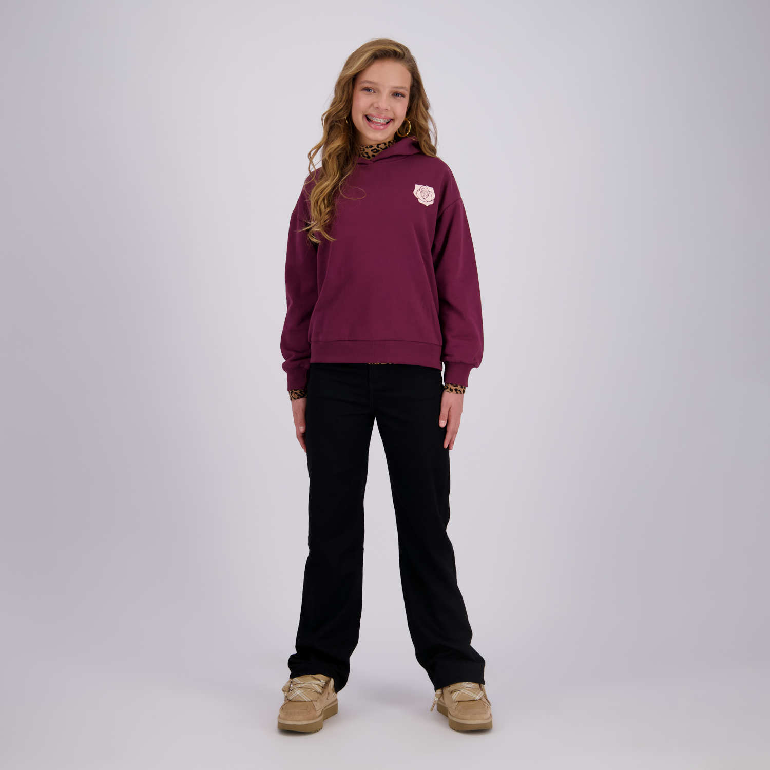 Raizzed hoody meisjes Helmy Maroon Banner