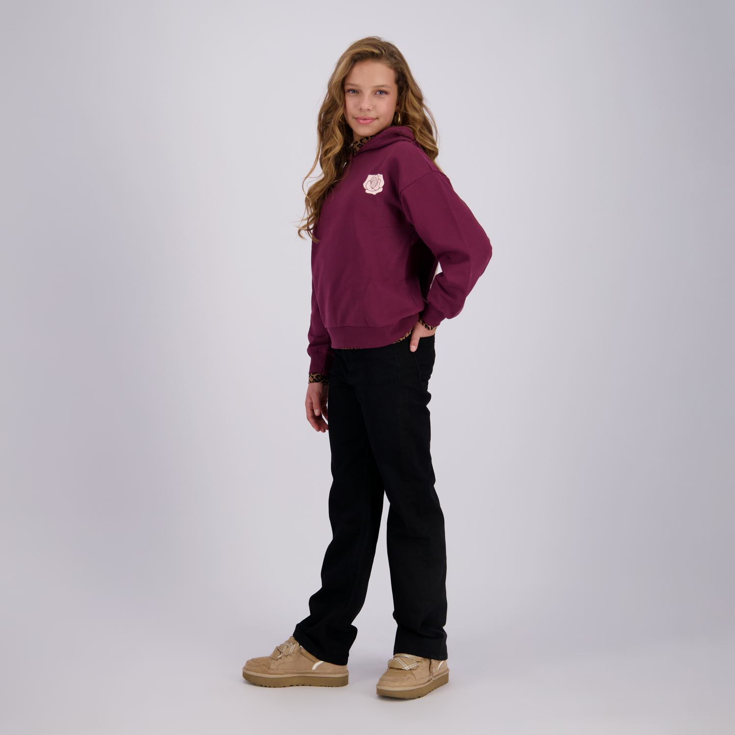 Raizzed hoody meisjes Helmy Maroon Banner