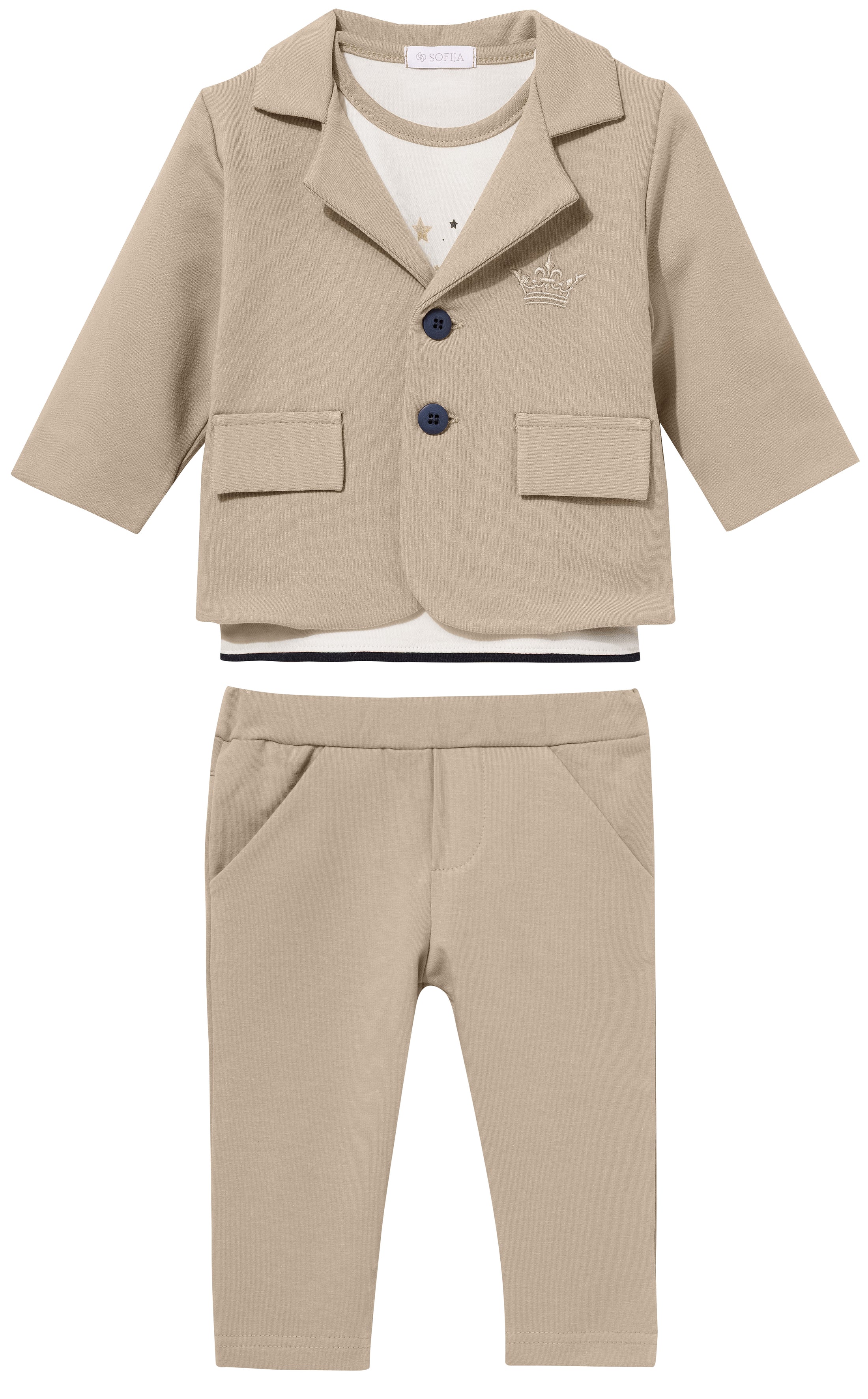 Sofija 3-delige set jongens Salih Beige