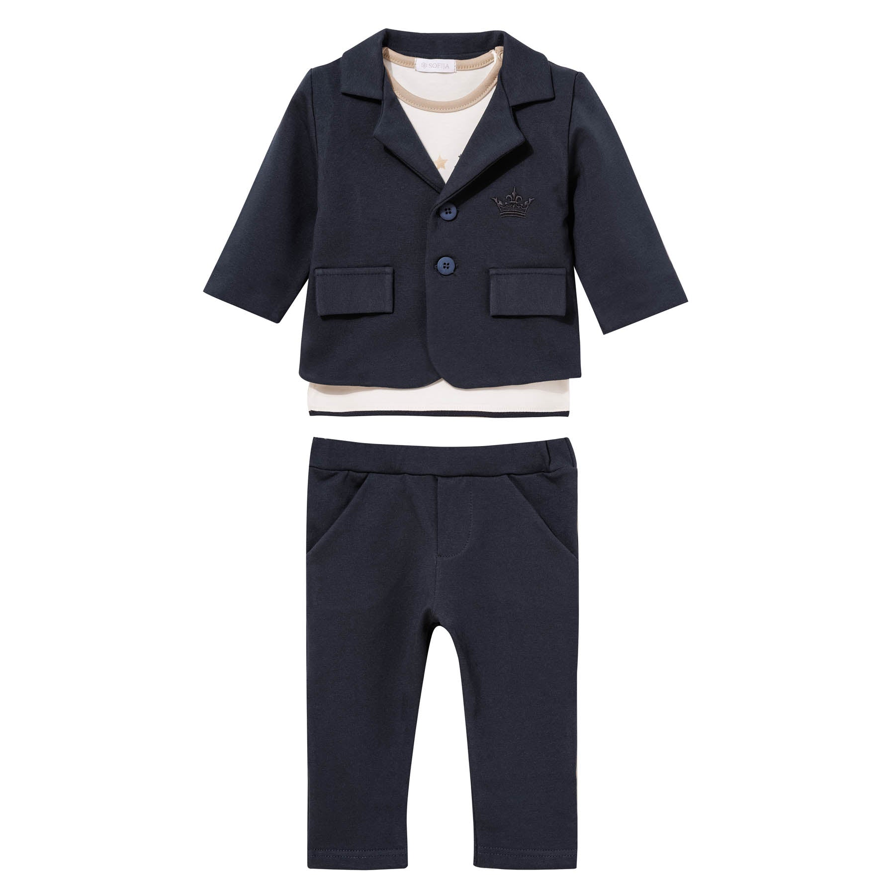 Sofija 3-delige set jongens Salih Marineblauw - foto 1