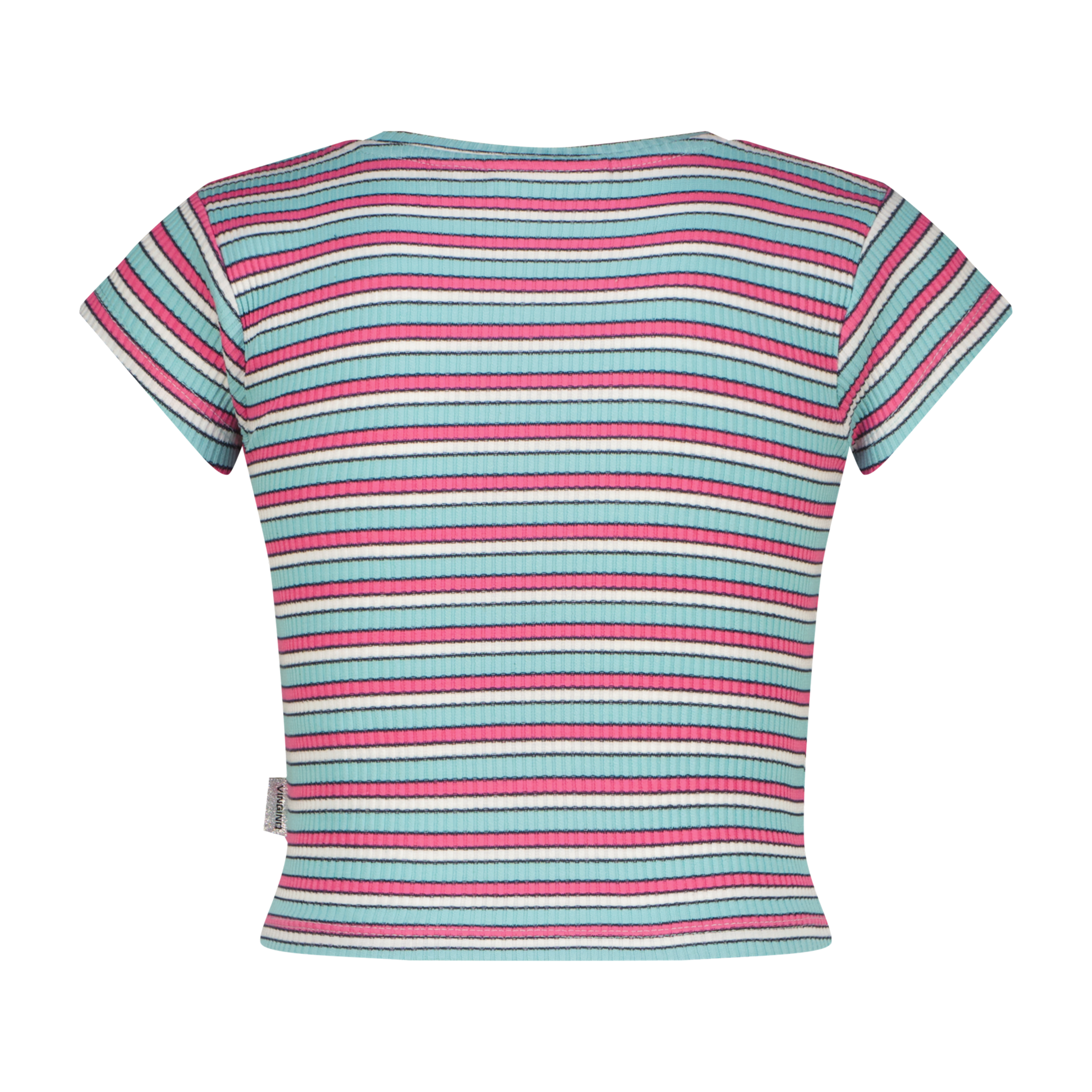 Basic rib crop striped tee