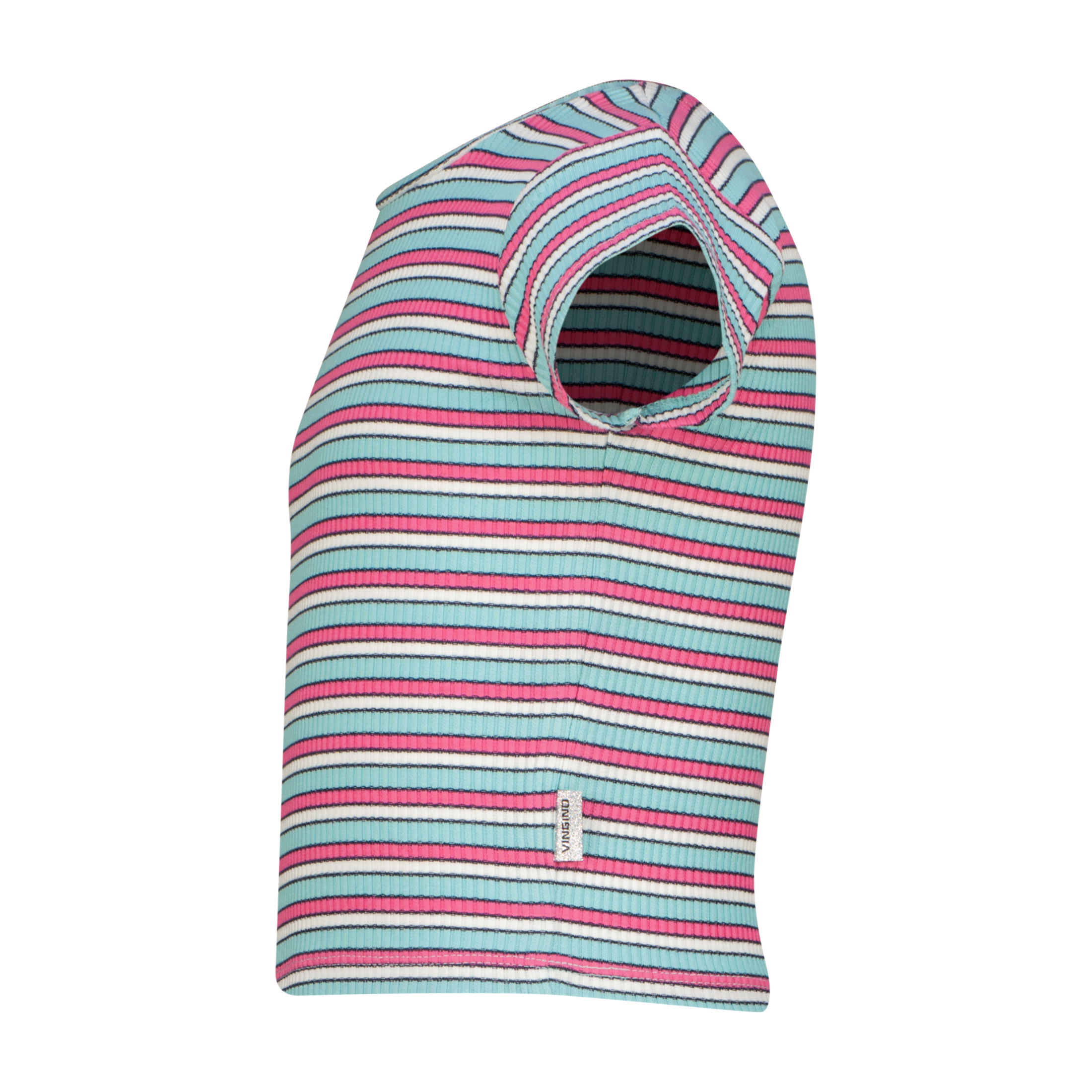Basic rib crop striped tee