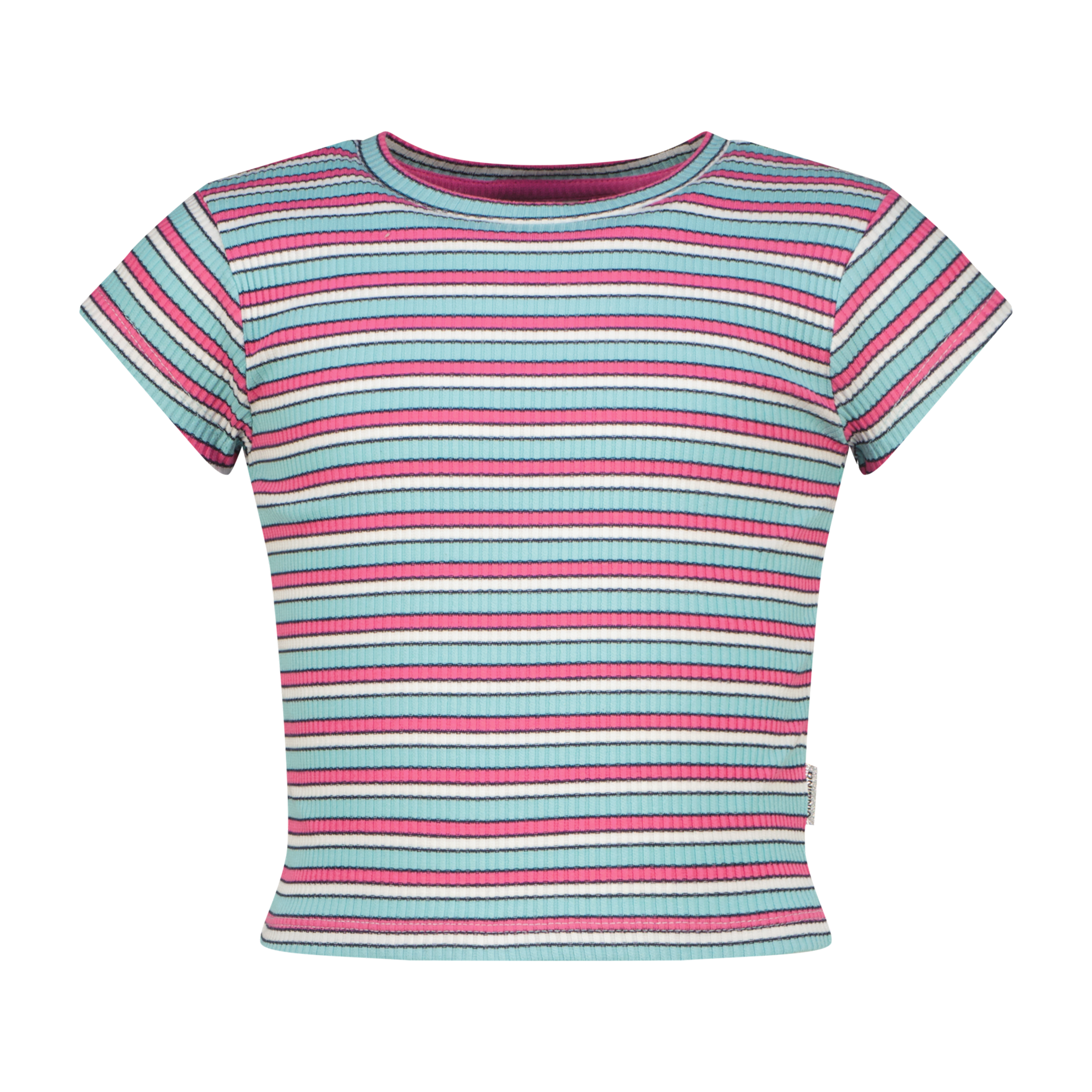 Basic rib crop striped tee