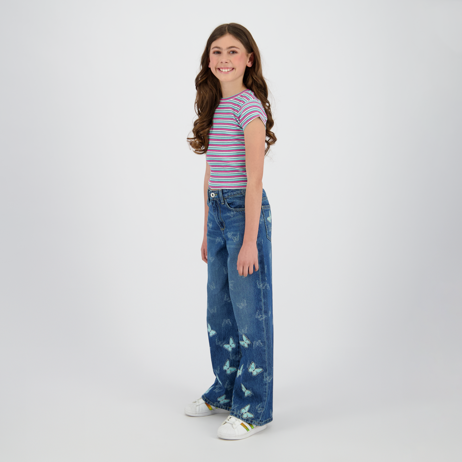Basic rib crop striped tee