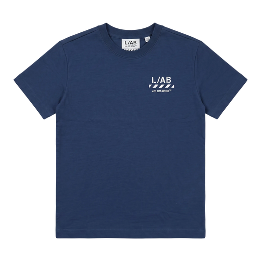 L/AB Off-White t-shirt jongens Diag Estate Blue, voorkant