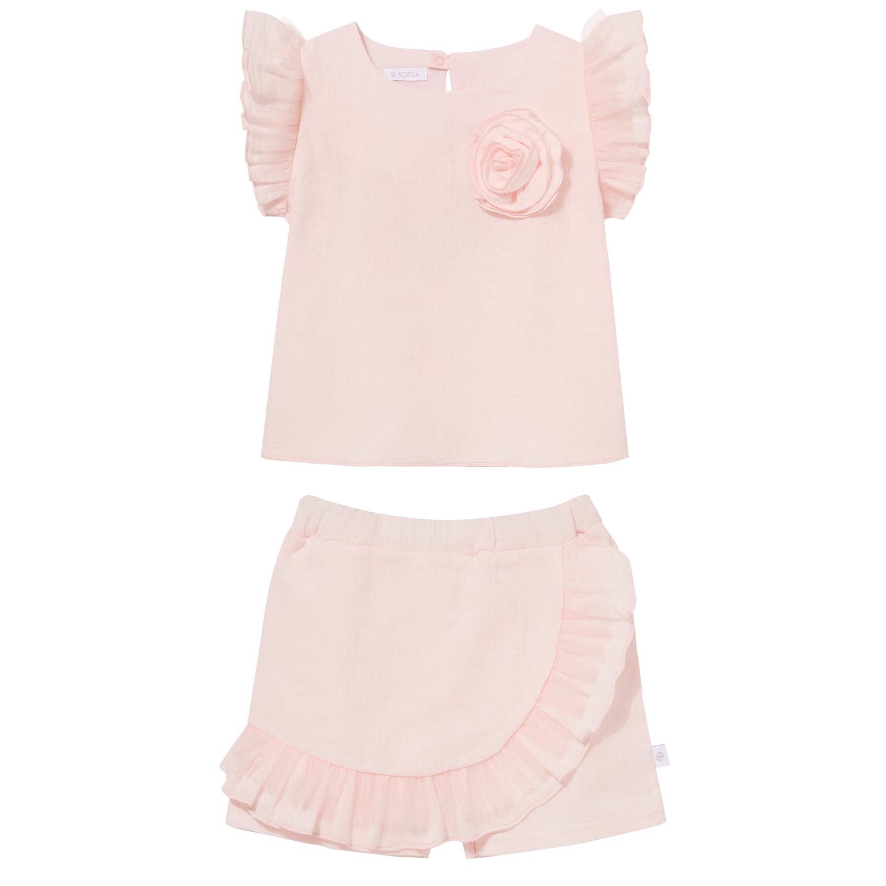 Sofija 2-delige set meisjes Vanessa Short/Top Babyroze — setfoto