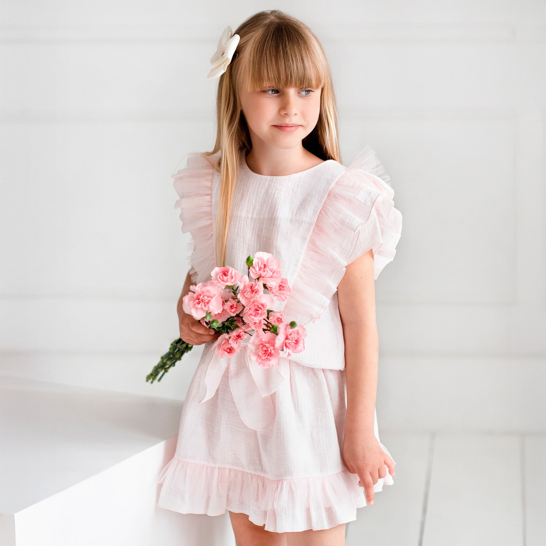Sofija 2-delige set meisjes Vanessa Top/Rok Babyroze — achteraanzicht
