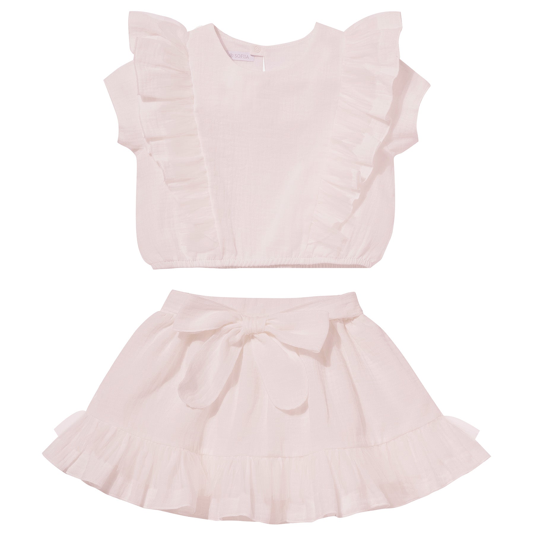 Sofija 2-delige set meisjes Vanessa Top/Rok Babyroze — setfoto