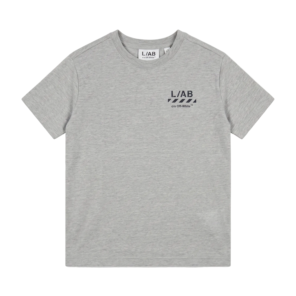L/AB Off-White t-shirt jongens Diag Heather Grey, voorkant