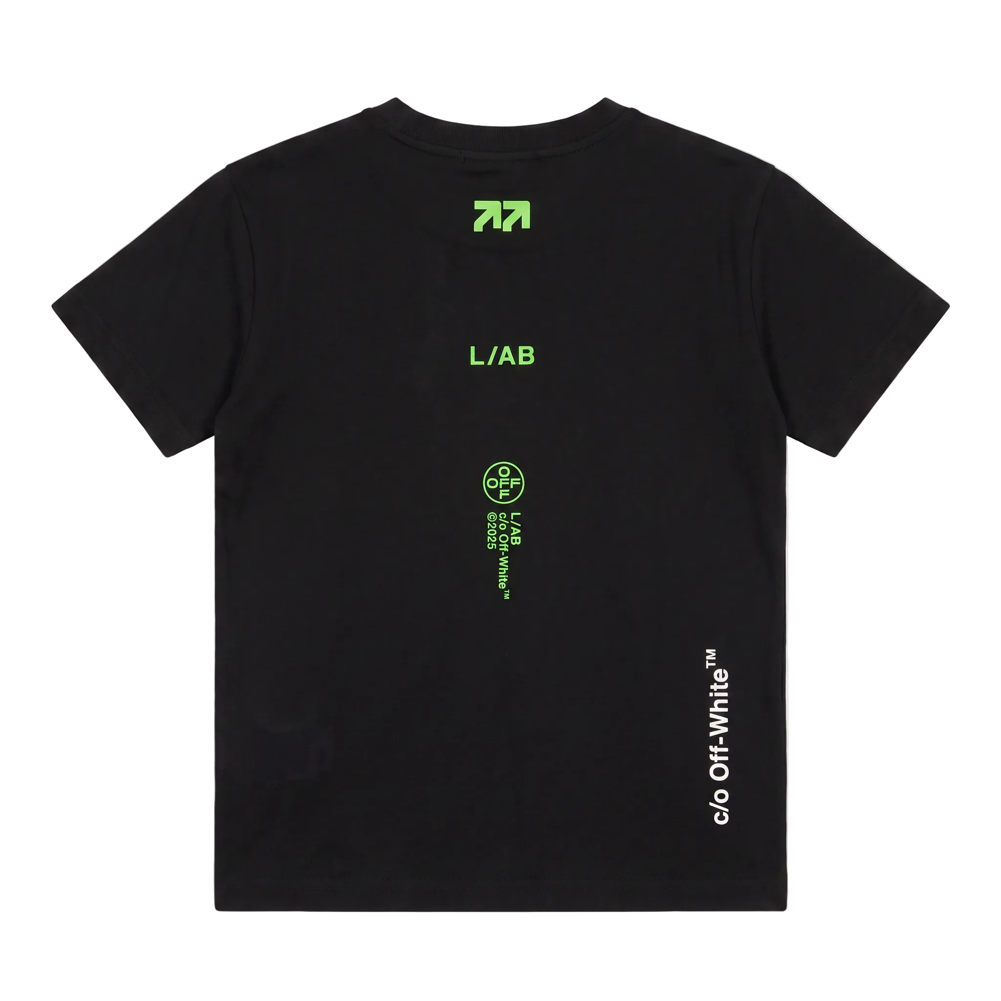 L/AB Off-White t-shirt jongens Off Stacked Black, achterkant