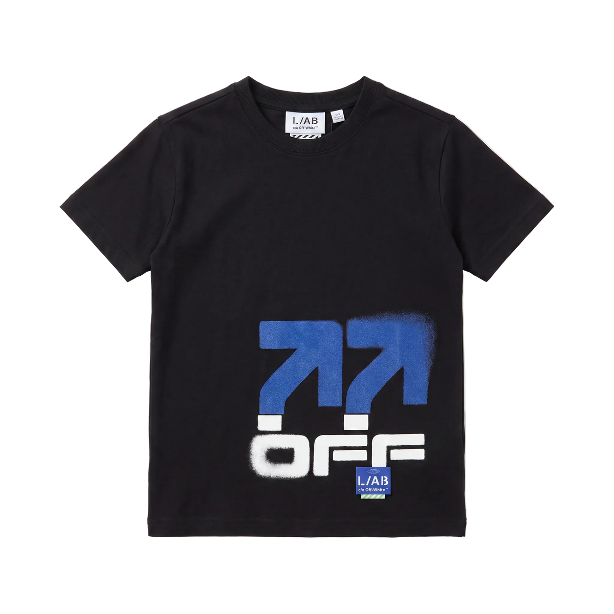 L/AB Off-White t-shirt jongens Off Stacked Black, voorkant