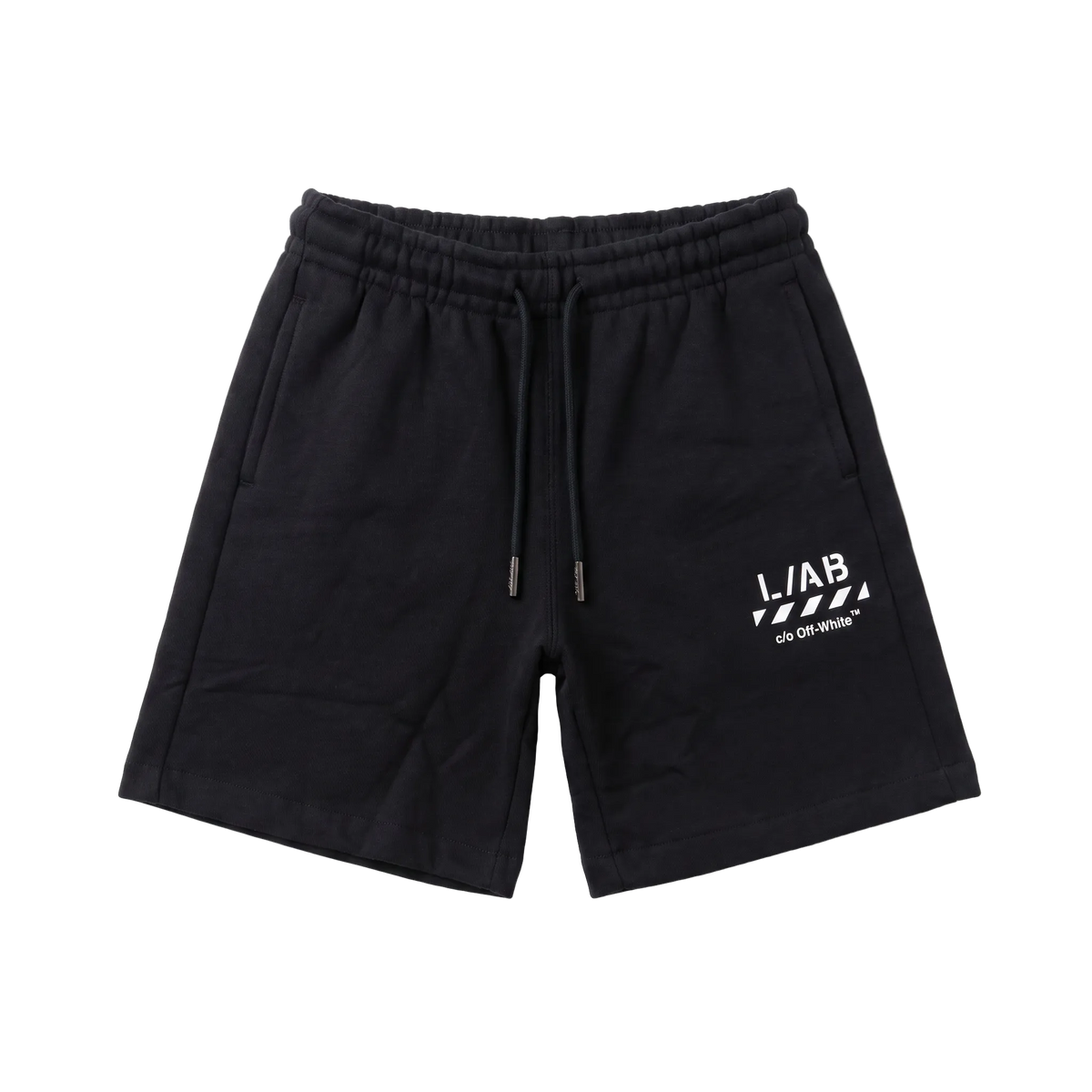 L/AB Off-White short jongens Logo Basic Black, voorkant