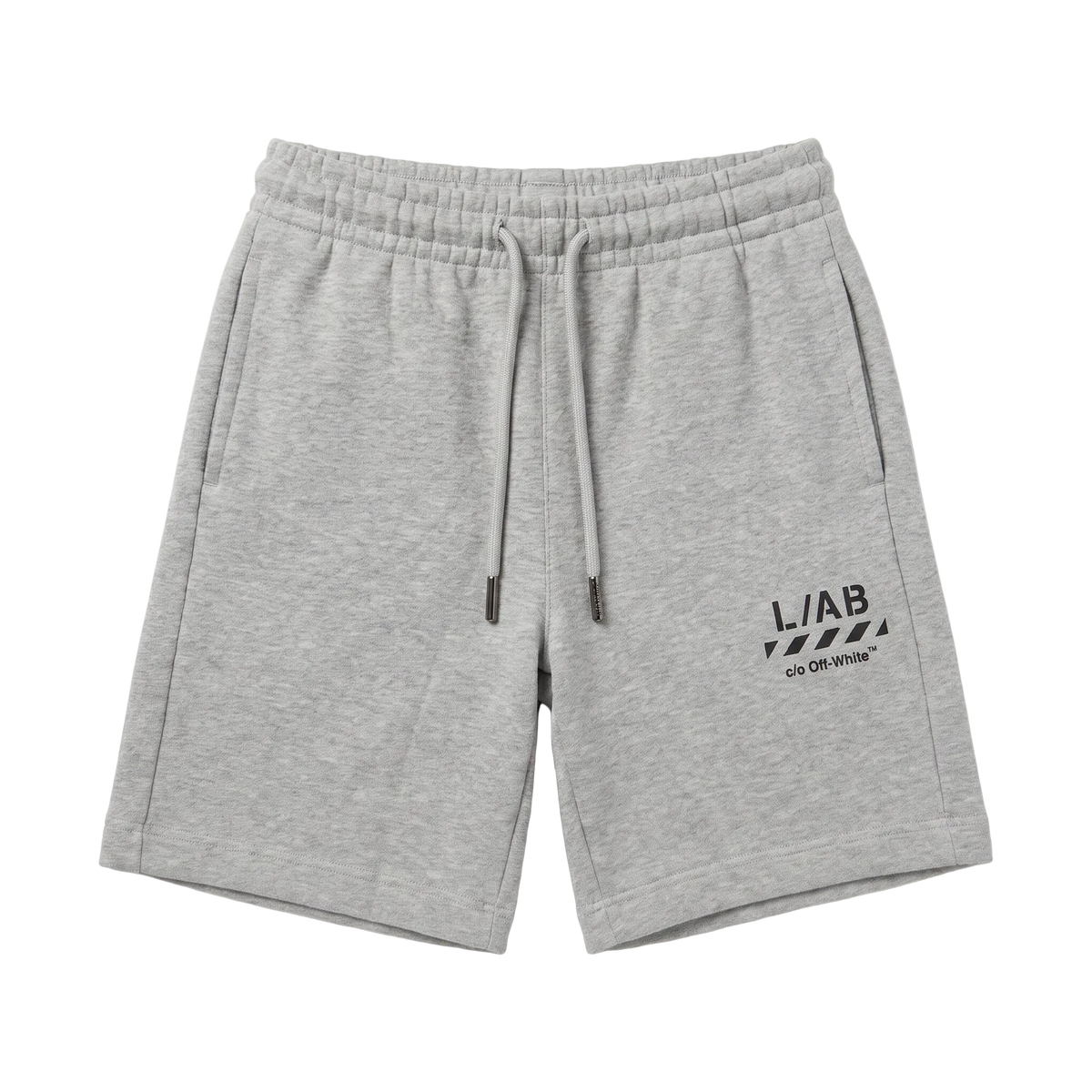 L/AB Off-White short jongens Logo Basic Heather Grey, voorkant