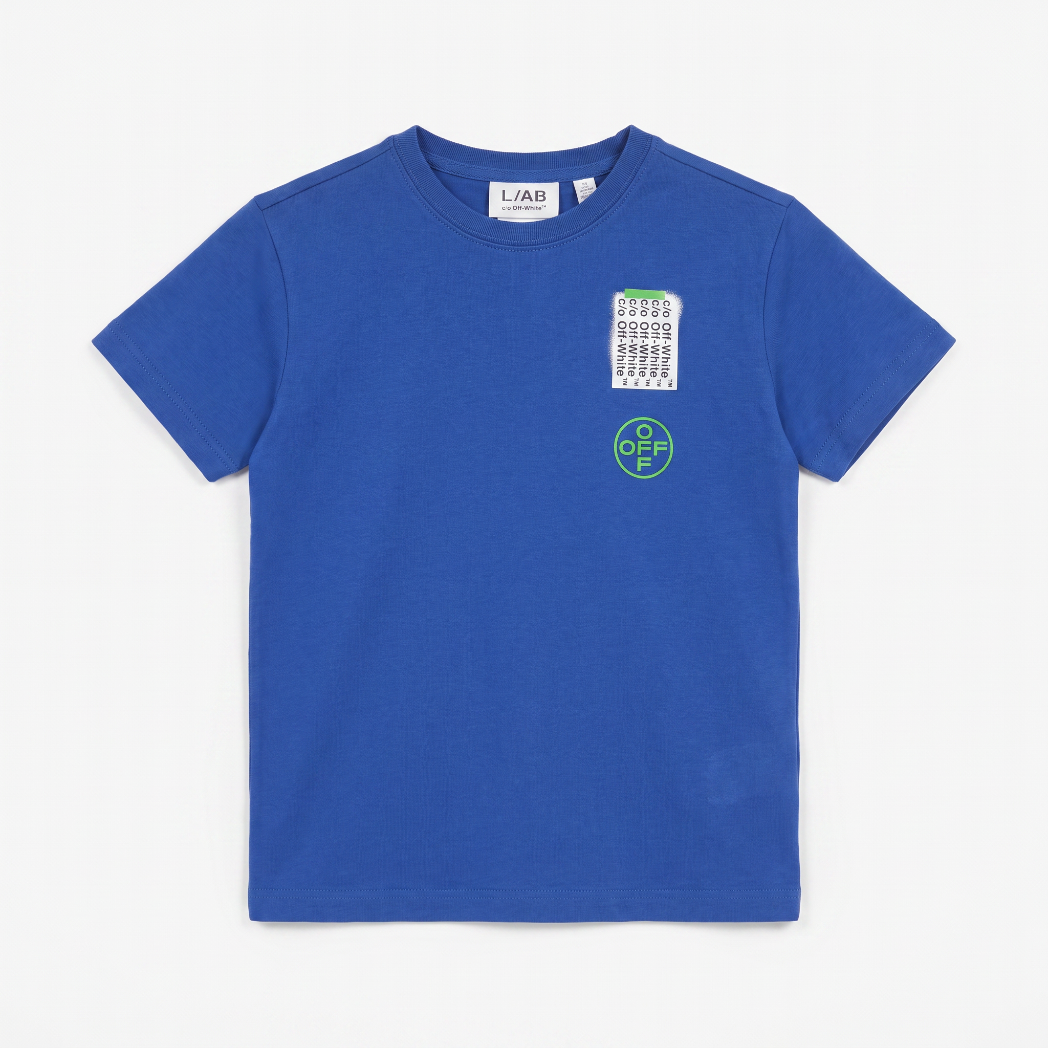 L/AB Off-White t-shirt jongens Off Active Cobalt Blue, voorkant