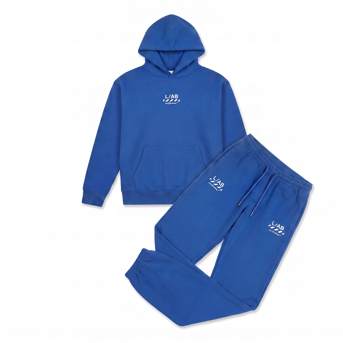 L/AB Off-White Hoody & joggingbroek blauw, set