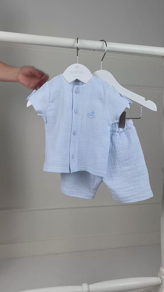 Sofija 2-delige set baby jongens Fabio Babyblauw