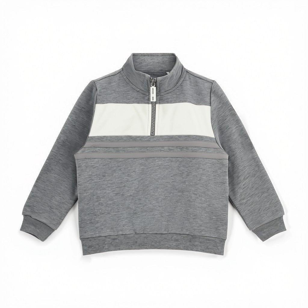 Mitch & Son joggingpak met halve rits Tyler Grijs