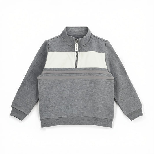 Mitch & Son joggingpak met halve rits Tyler Grijs